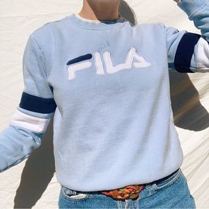 FILA women's light and navy blue crewneck size medium